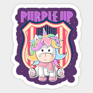 Purple Up Military Child Purple-Up Unicorn for Unicorn Lover Sticker